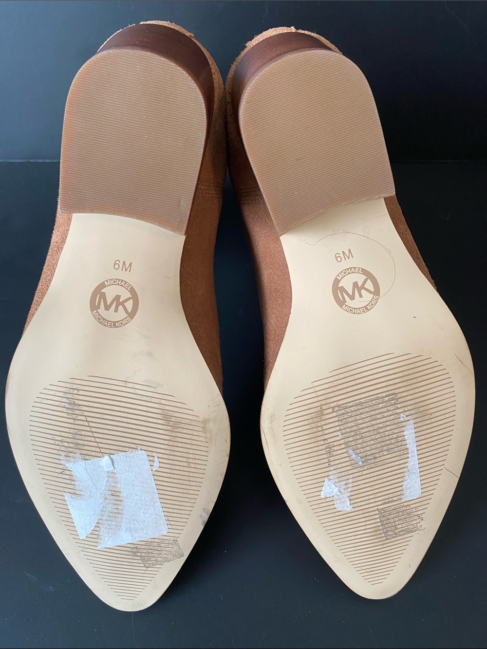 Michael Kors Kinlee Suede Chelsea Ankle Boots Tan 6M - Picture 8 of 9